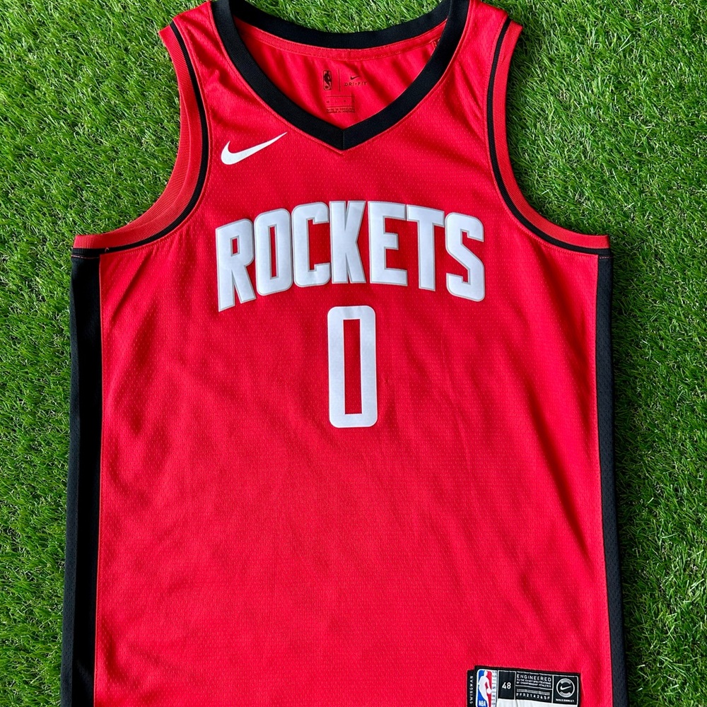 Nike Red and Black Rockets Jersey